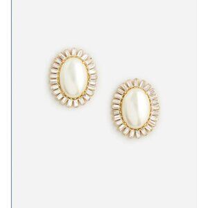 J.Crew Oversized faux-pearl and crystal stud earrings CA133